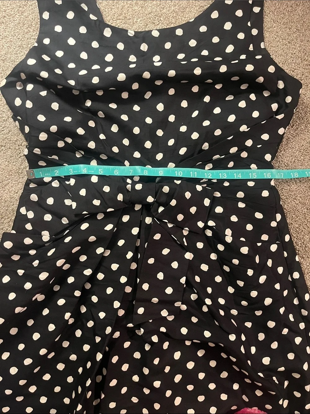 ♠️👓♠️👓♠️ kate spade Black&White Silk Polkadot BIG BOW “Jillian” Dress sz12 EUC